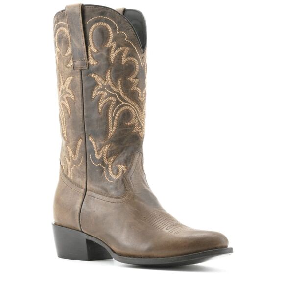 J.B. DILLON Distressed Brown Leather Western Boot Size 7EE - Picture 1 of 10